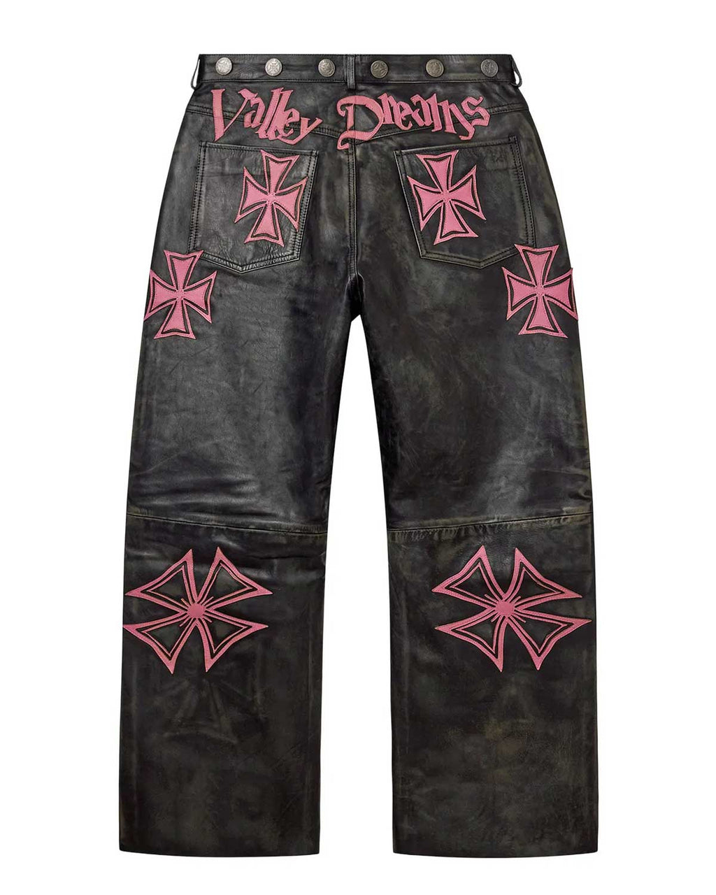 Vale Forever Croxxx Leather Pants Bubblegum Black/Pink