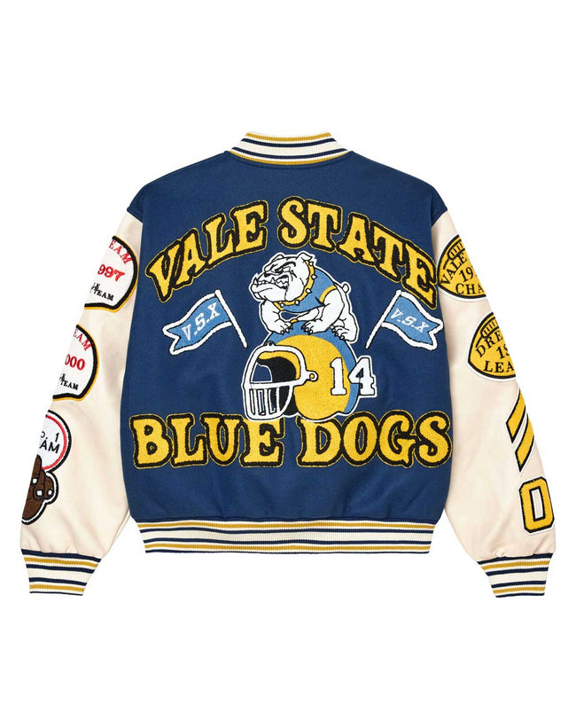 Vale Forever Friday Varsity Jacket Sky Blue Main Image