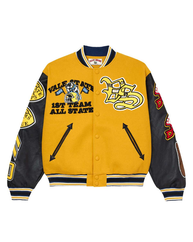 Vale Forever Friday Varsity Jacket Yellow Hover Image