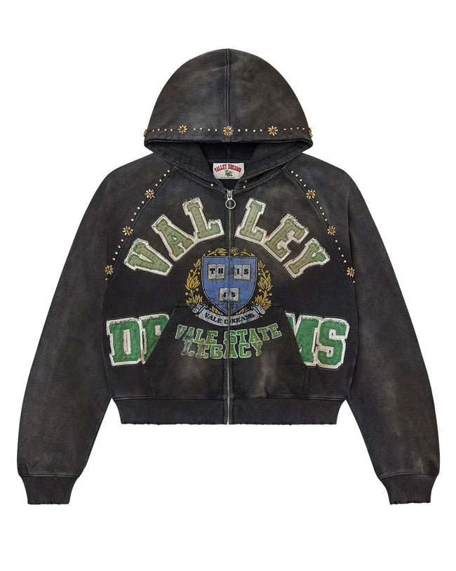 Vale Forever Gem Zip Up Hoodie Black Hover Image
