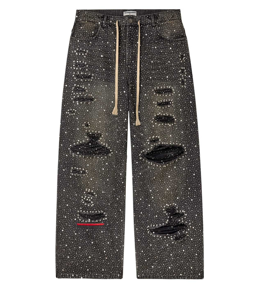 Vale Forever Iced Out Denim Pants Black