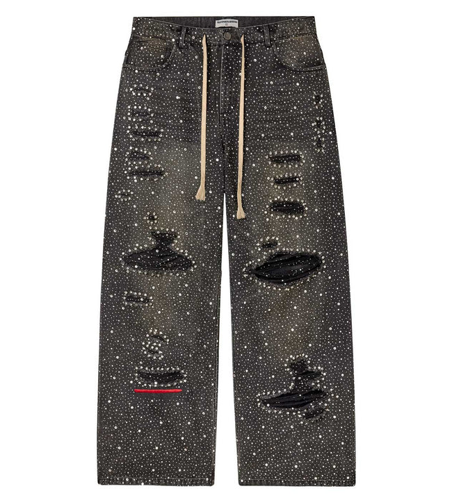 Vale Forever Iced Out Denim Pants Black Hover Image