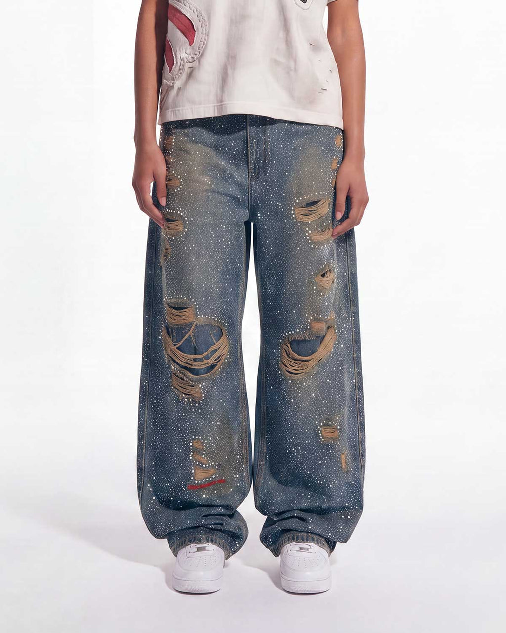 Vale Forever Iced Out Denim Pants Blue