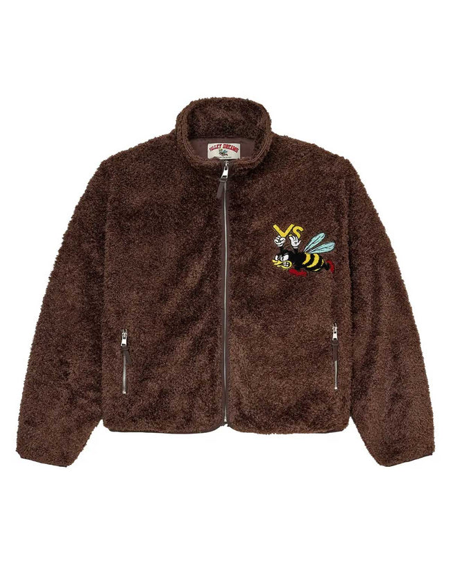 Vale Forever Lenny Fleece Zip Up Jacket Brown Hover Image