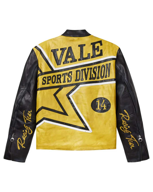 Vale Forever Lotto Motocroxxx Leather Jacket Yellow/Black Main Image