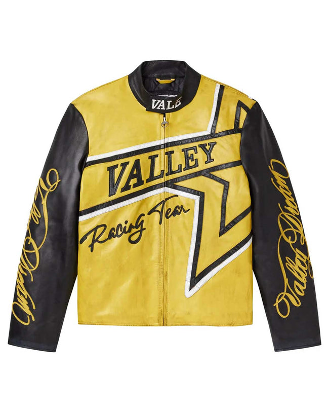 Vale Forever Lotto Motocroxxx Leather Jacket Yellow/Black Hover Image