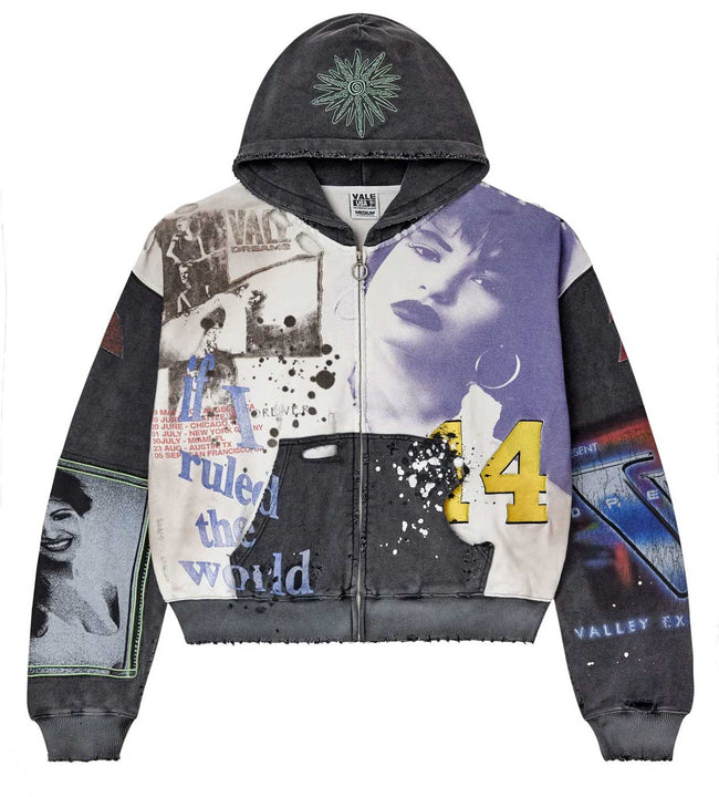 Vale Forever Noise Zip Up Hoodie Black Hover Image