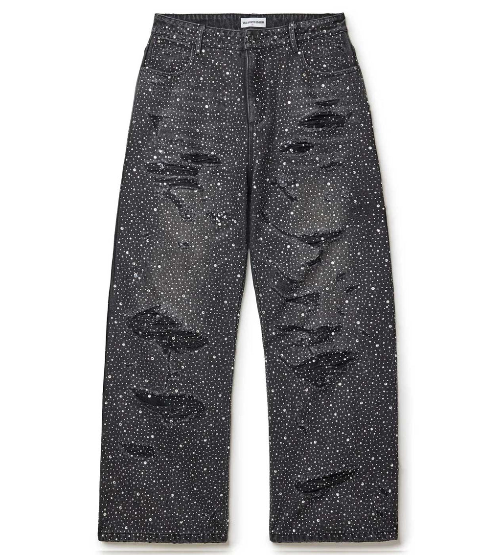 Vale Forever Rain Rhinestone Denim Jeans Black