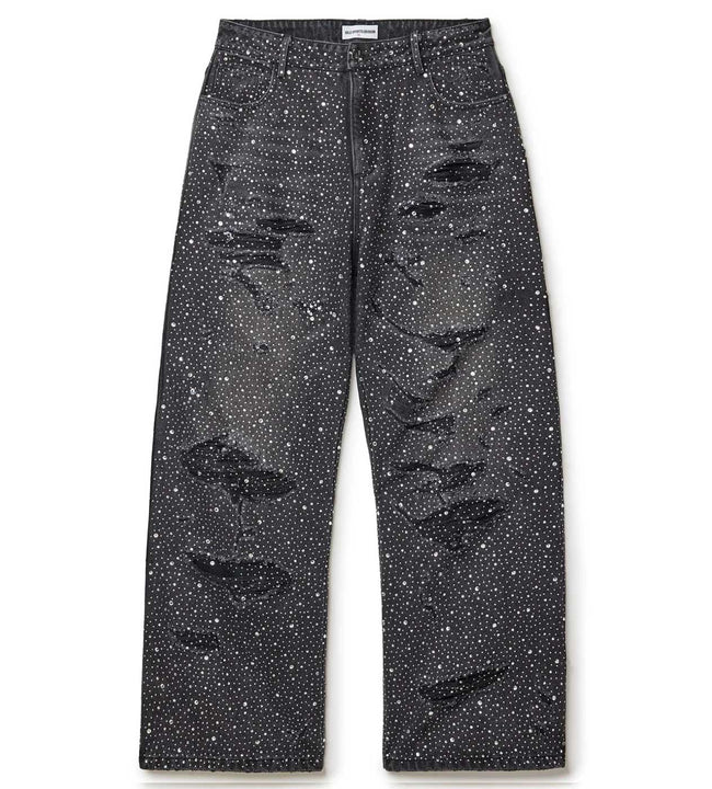 Vale Forever Rain Rhinestone Denim Jeans Black Hover Image
