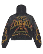 Vale Forever Reborn Waffle Zip Up Hoodie Black