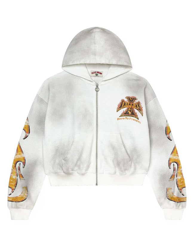 Vale Forever Reborn Waffle Zip Up Hoodie White Hover Image