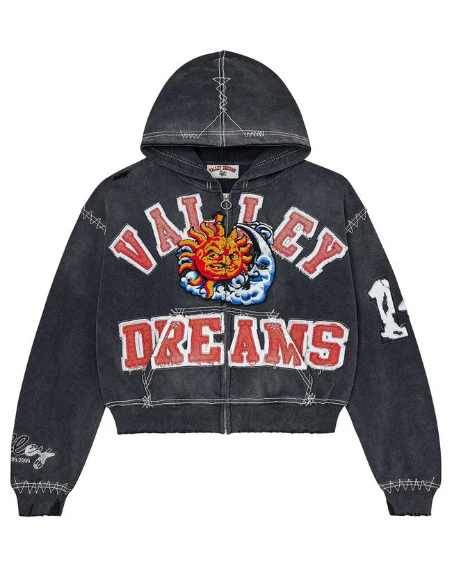 Vale Forever Sunny Zip Up Hoodie Black Hover Image