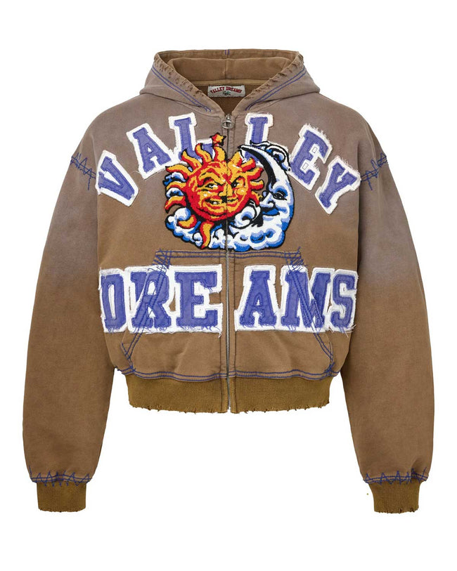 Vale Forever Sunny Zip Up Hoodie Brown Hover Image