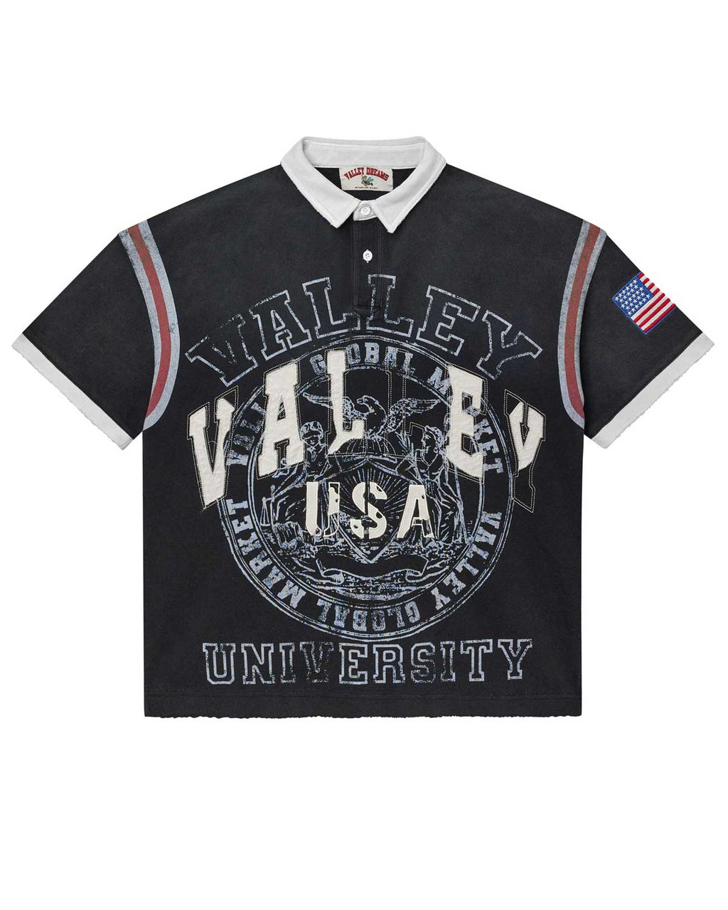 Vale Forever USA Rugby Polo Tee Black