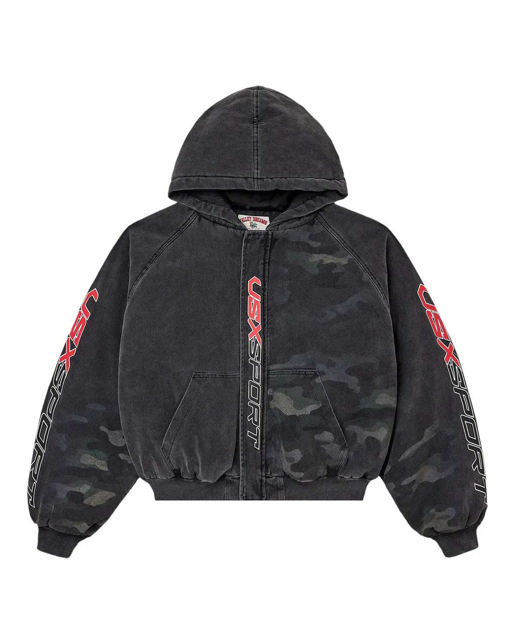 Vale Forever VSX Camo Hood Bomber Jacket Black