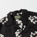 Denim Tears Black Base White Floral Wreath Print Camp Collar Short