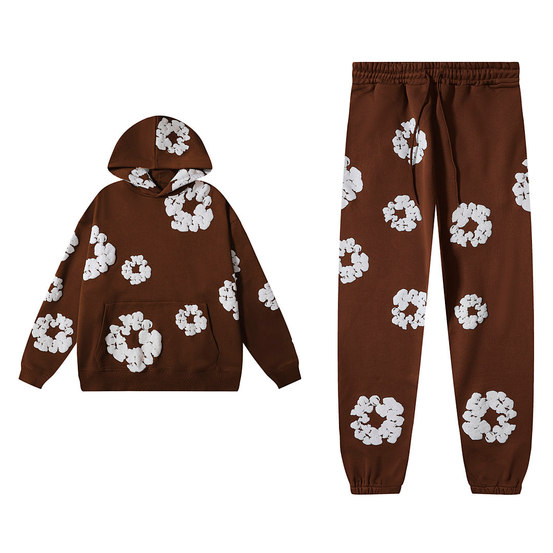 Denim Tears Floral Print Streetwear 2‑Piece Tracksuit