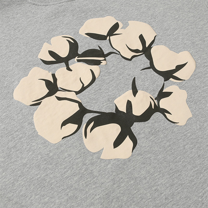Denim Tears Grey Crewneck Sweatshirt Front Flower Wreath