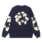 Denim Tears Navy Blue Crewneck Sweatshirt Floral Wreath
