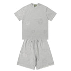 Denim Tears Light Gray Printed Short Sleeve T-Shirt & Drawstring Shorts