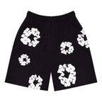 Denim Tears black floral print mesh shorts