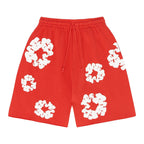 Denim Tears red floral print mesh shorts