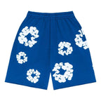 Denim Tears royal blue floral print mesh shorts