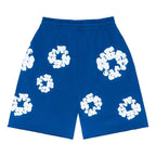 Denim Tears royal blue floral print mesh shorts