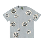 Denim Tears Light Grey Oversized All Over Beige Flower Wreath  TOP