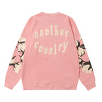 Denim Tears Pink Crewneck Sweatshirt Front Flower Wreath