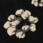 Denim Tears Black Oversized Short Sleeve Tee With All Over Beige Flower Wreath Print