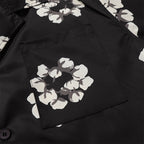 Denim Tears Black Base White Floral Wreath Print Camp Collar Short